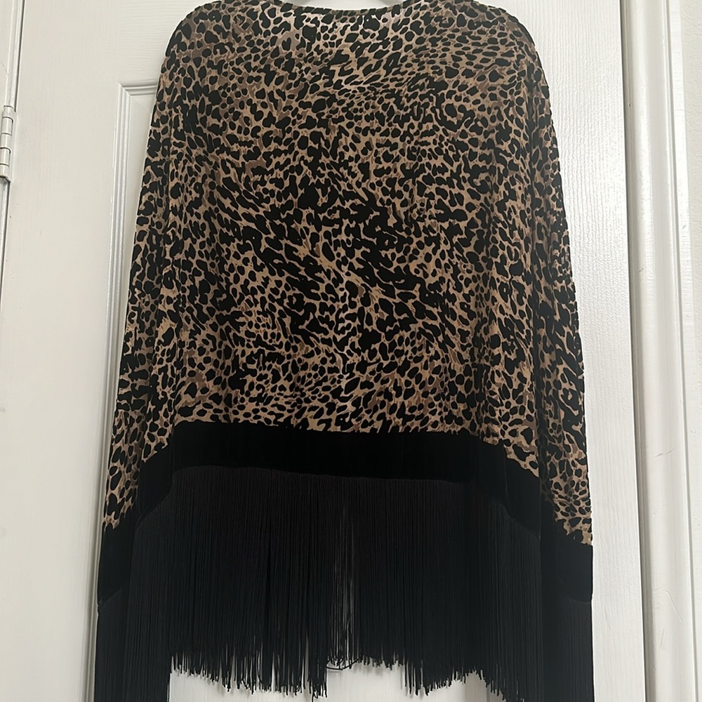 Velvet Leopard Print Cape - image 5